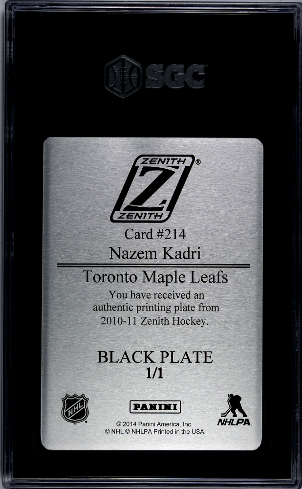 2010 Zenith #214 Nazem Kadri 1/1 SGC 10