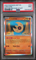 PSA 9 -2025 POKEMON MEP EN-ME BLACK STAR PROMO #004 LUNATONE MEG PRE RELEASE-STAFF