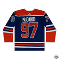 Connor McDavid Autographed & Inscribed “1000 Points 11/14/24” Blue Adidas Edmonton Oilers Jersey