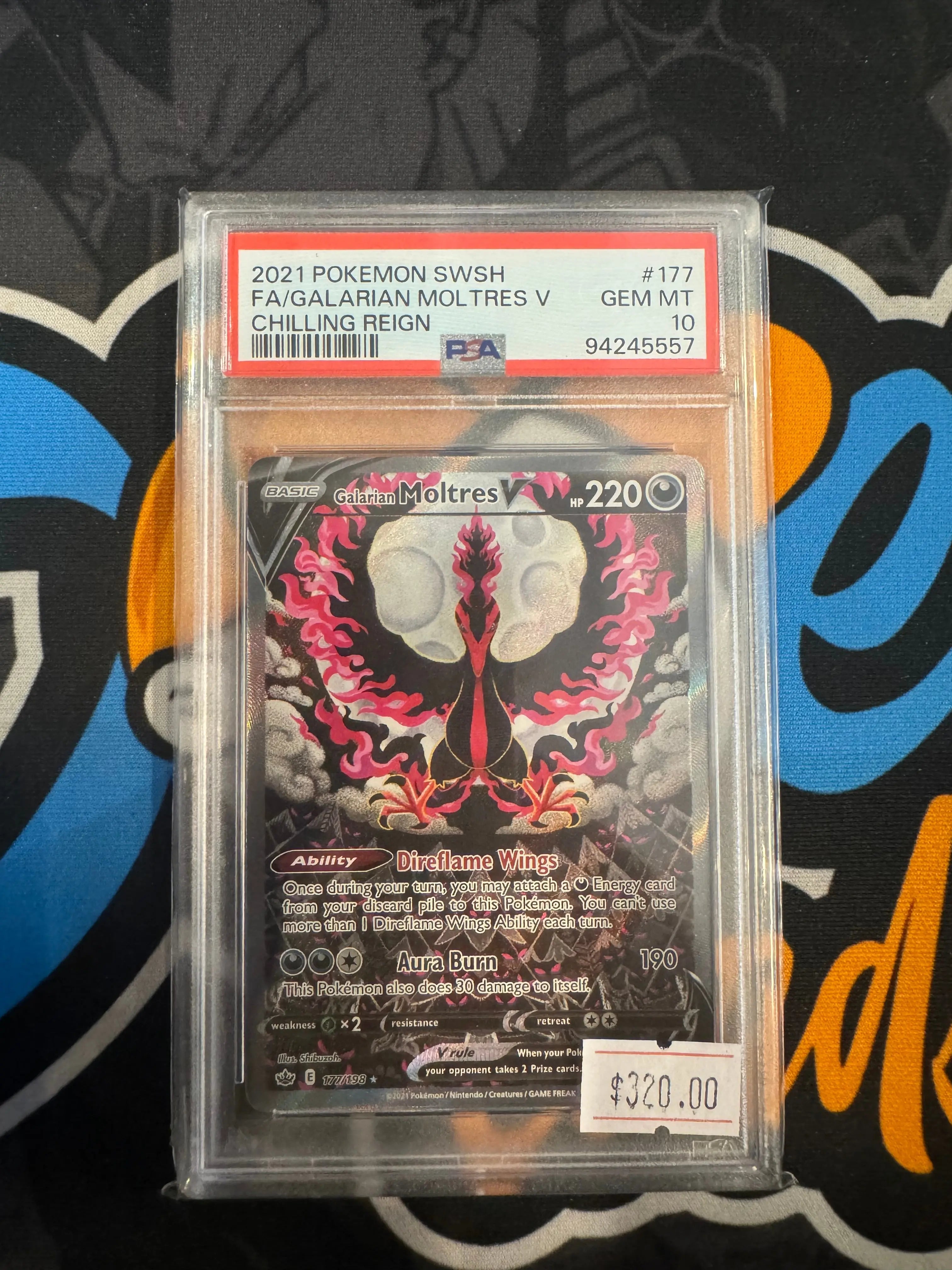 Psa 10 Pokemon chilling Reign Galatian Moltres V alt art