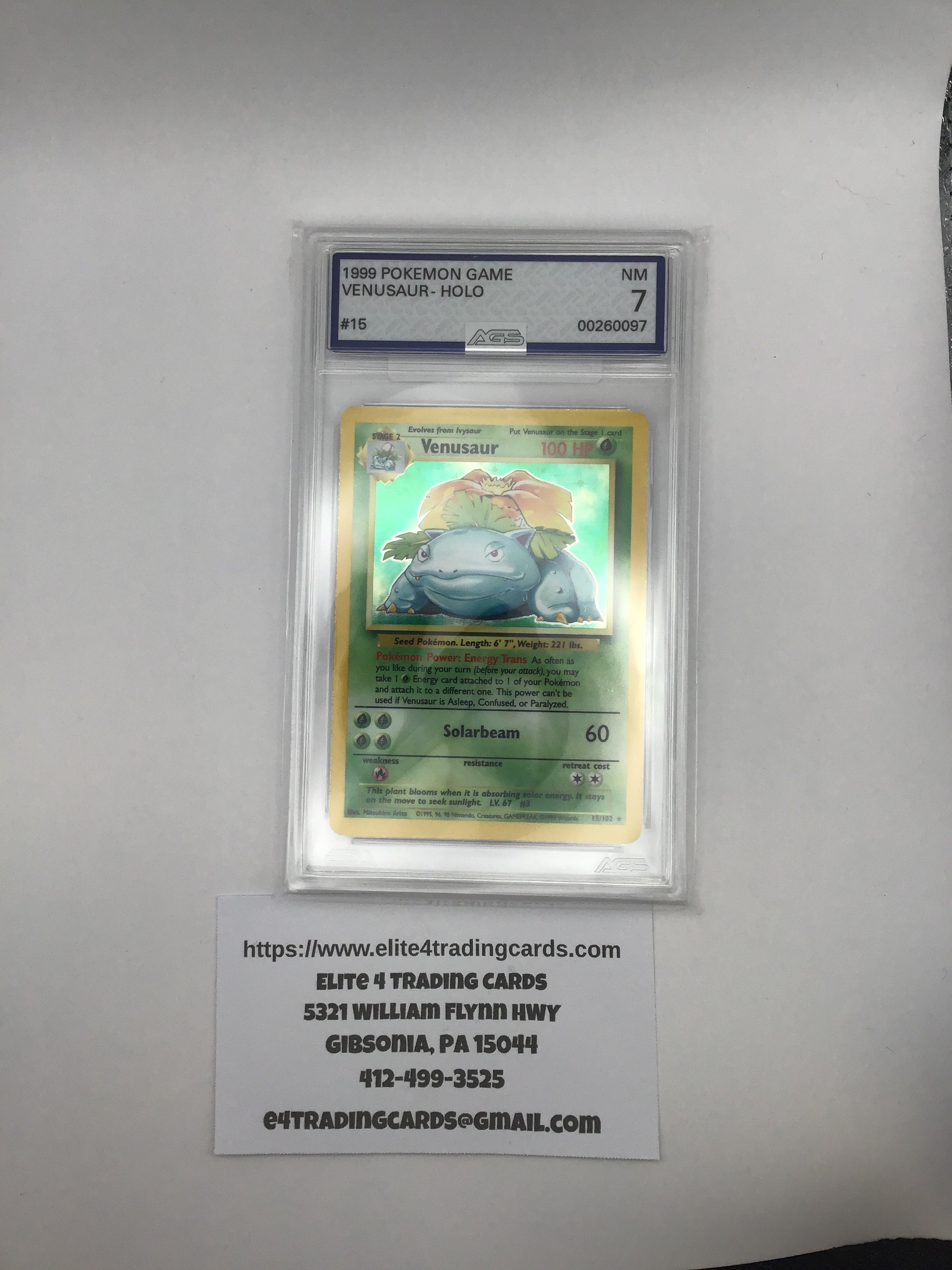 Venusaur #15 Pokemon Base Set (AGS 7)