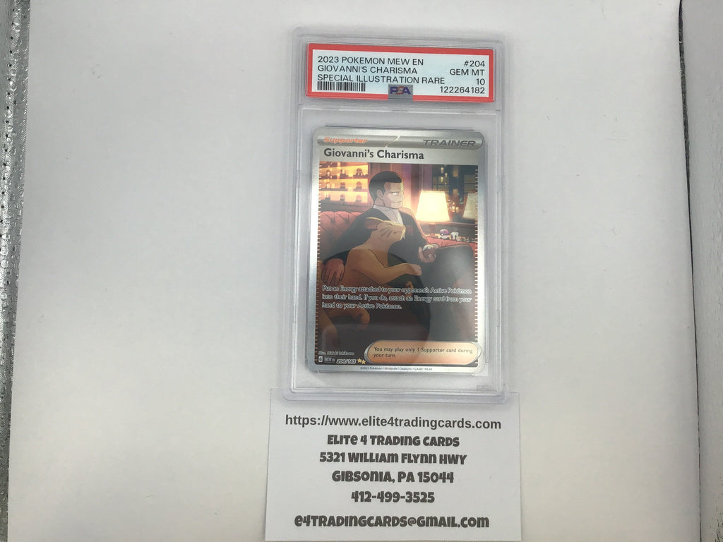 Giovanni's Charisma #204 Pokemon Scarlet & Violet 151 (PSA 10)