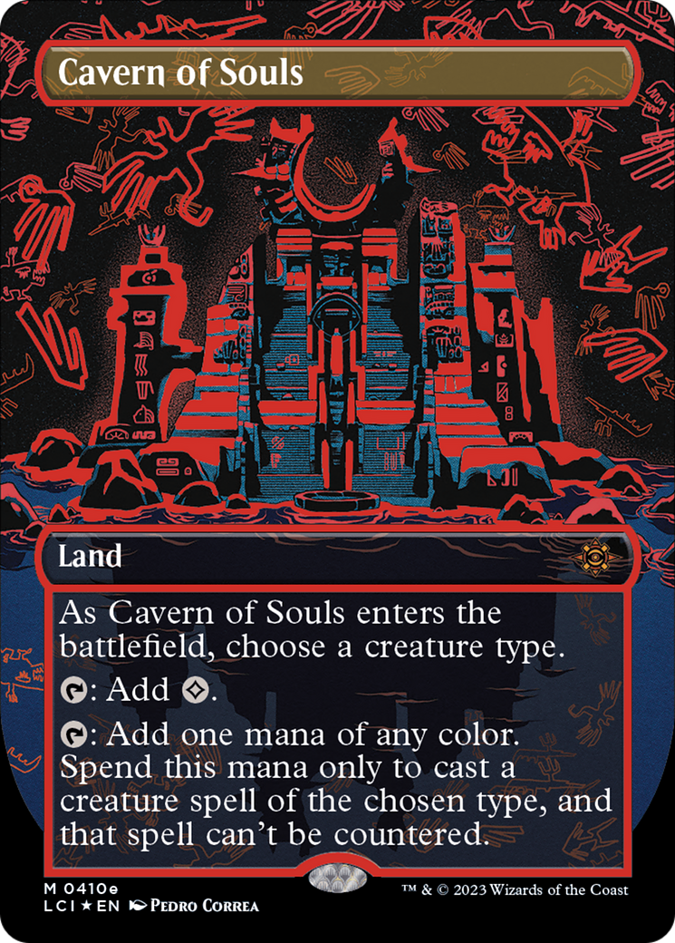 FOIL Cavern of Souls (0410e) (Borderless) (LCI-410E) - The Lost Caverns of Ixalan - Magic The Gathering