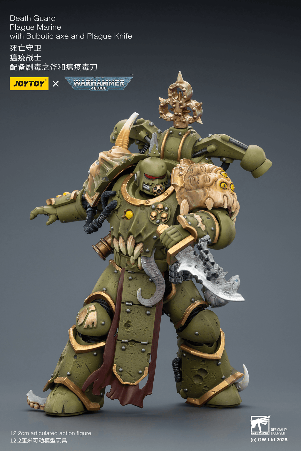 Death Guard Plague Marine with Bubotic axe and Plague Knife