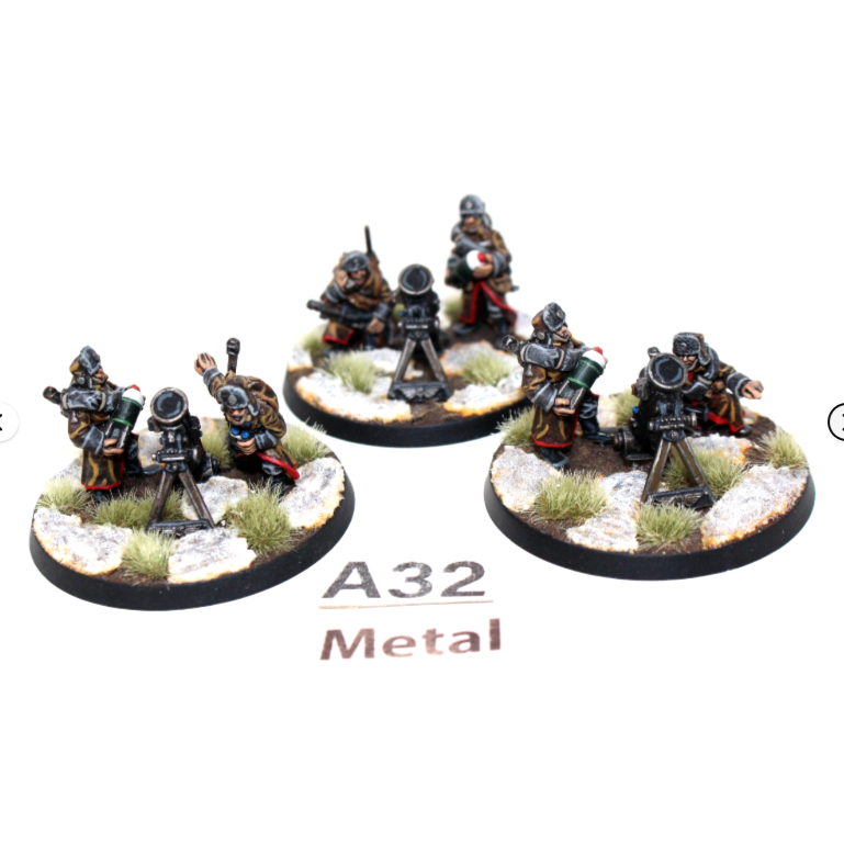Warhammer Imperial Guard Mortar Team Metal Well Painted A32