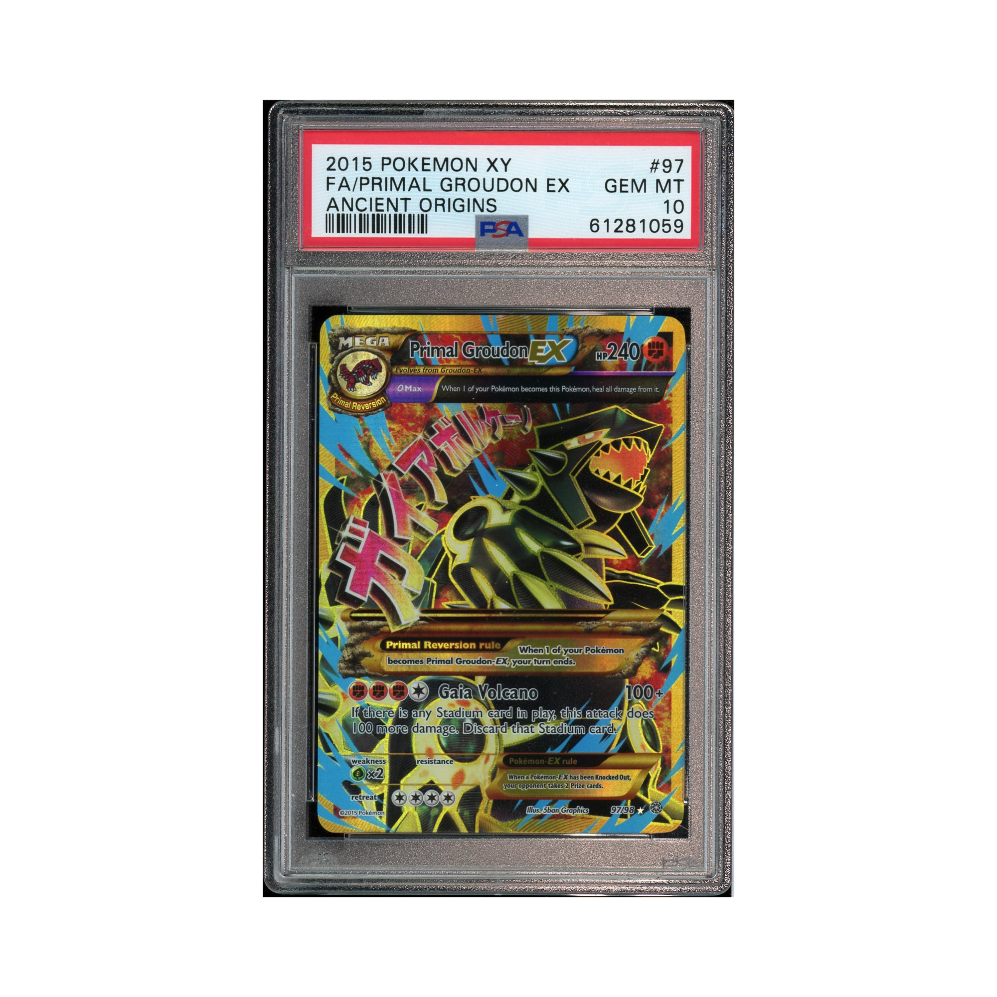 2015 Pokemon XY Ancient Origins Primal Groudon EX #97 PSA 10