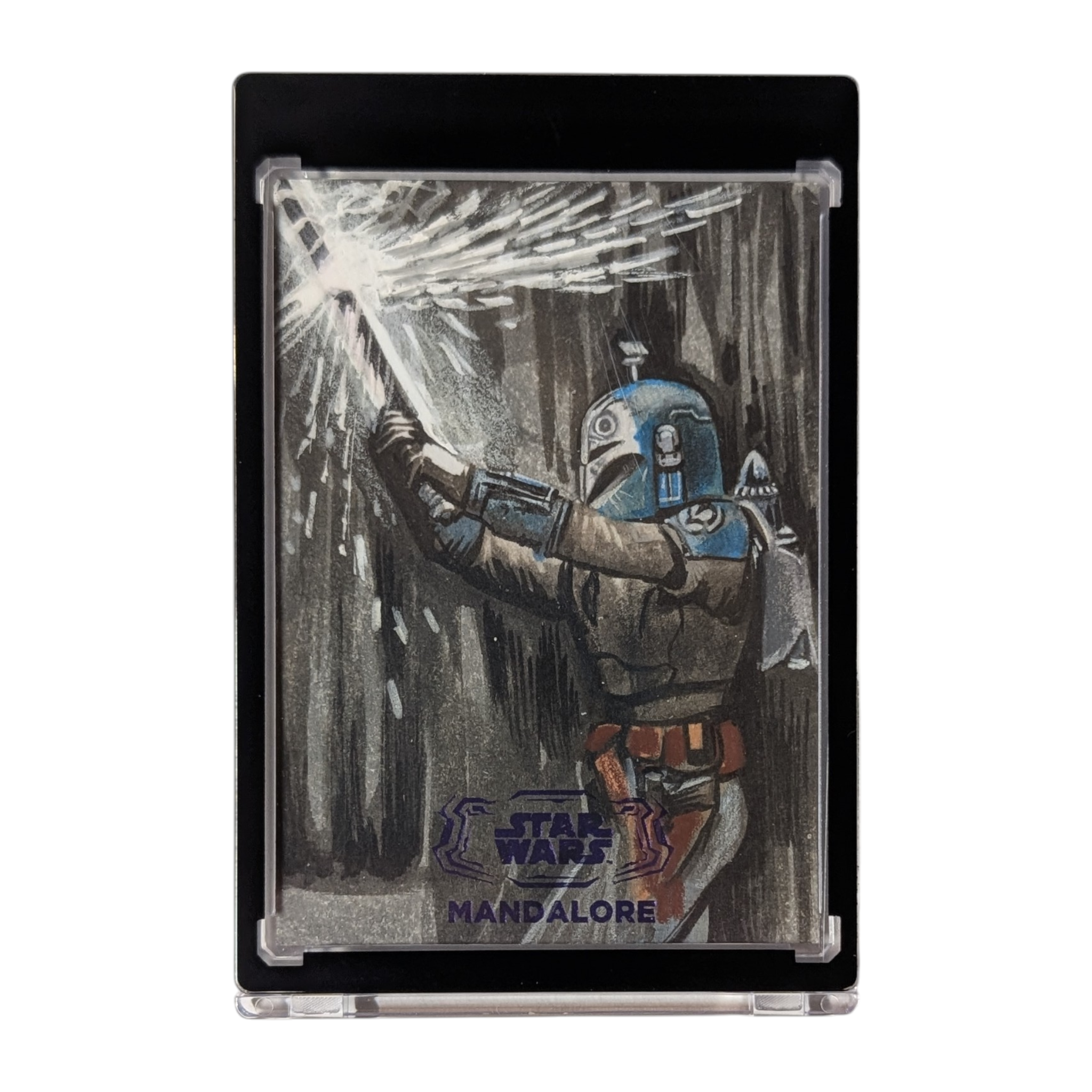 2025 Topps Star Wars Hyperspace Sketch Card Bo-Katan Purple Foil By Semra Bulut