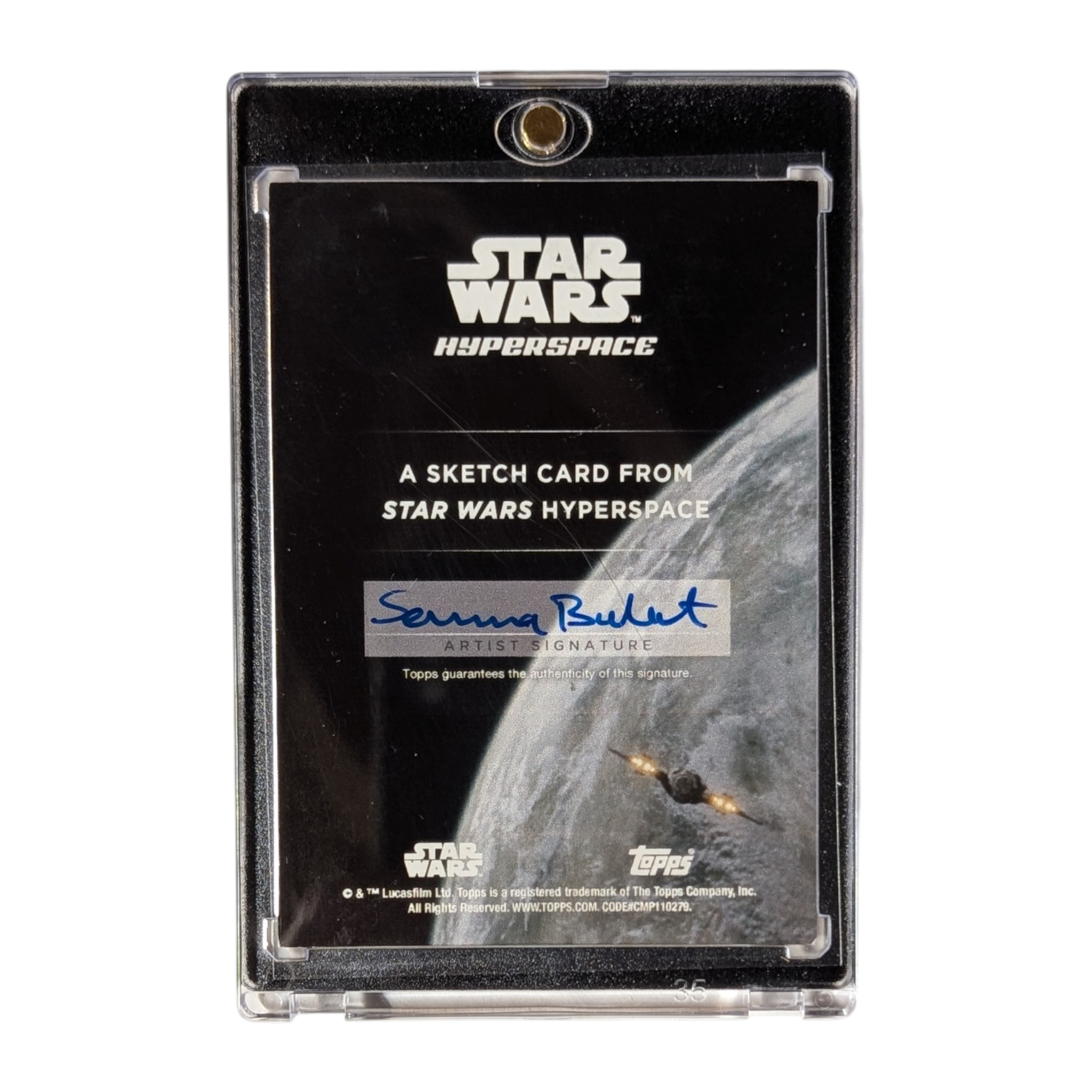 2025 Topps Star Wars Hyperspace Sketch Card Bo-Katan Purple Foil By Semra Bulut