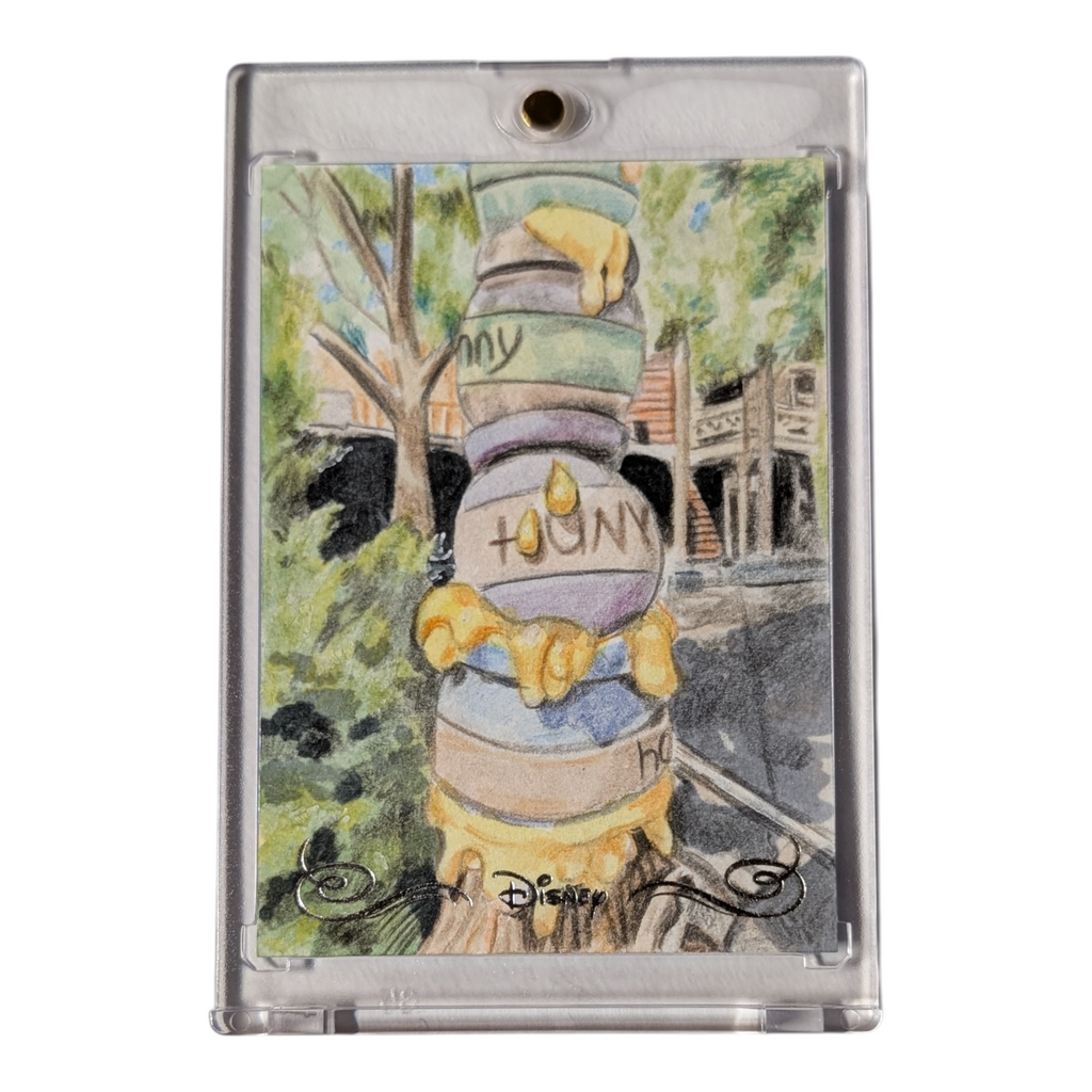 2025 Topps Disney 70th Anniversary Sketch Card Winnie The Pooh By Lindsey Greyling