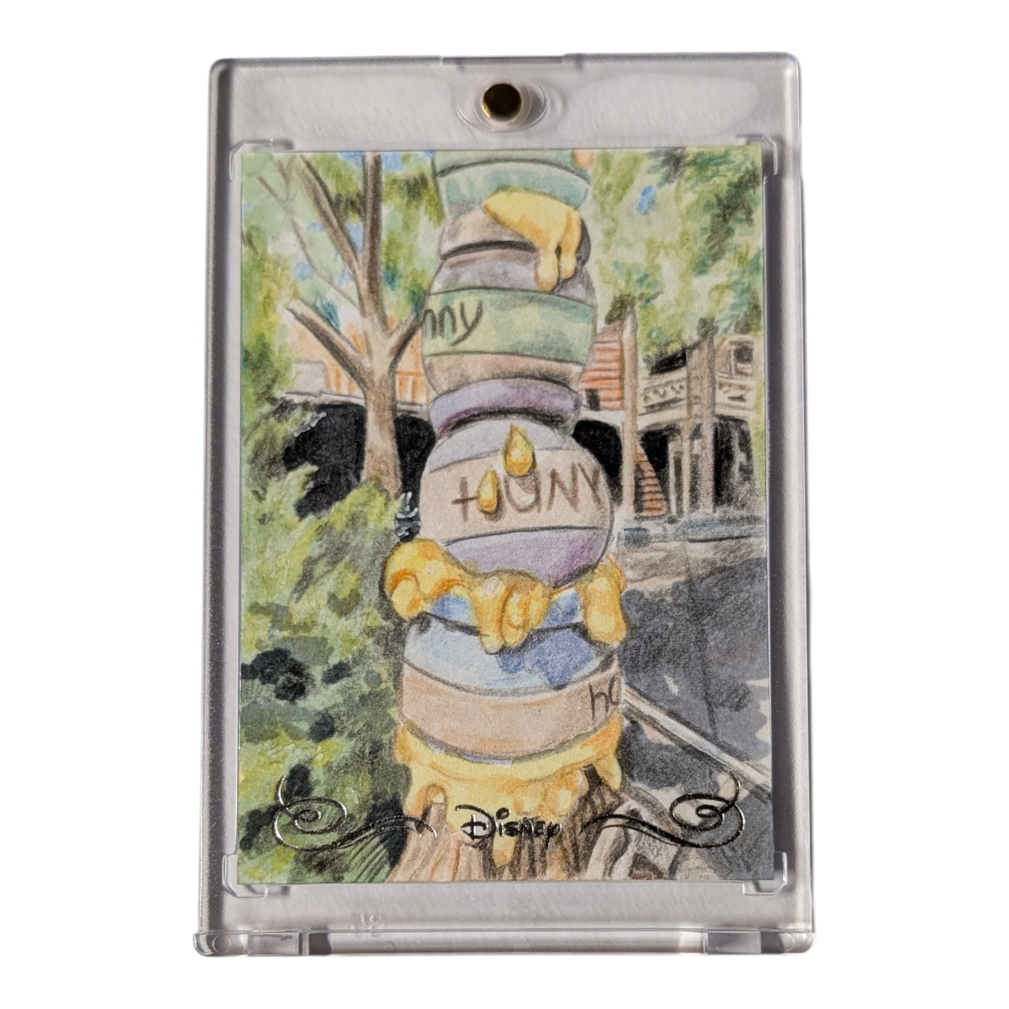 2025 Topps Disney 70th Anniversary Sketch Card Winnie The Pooh By Lindsey Greyling