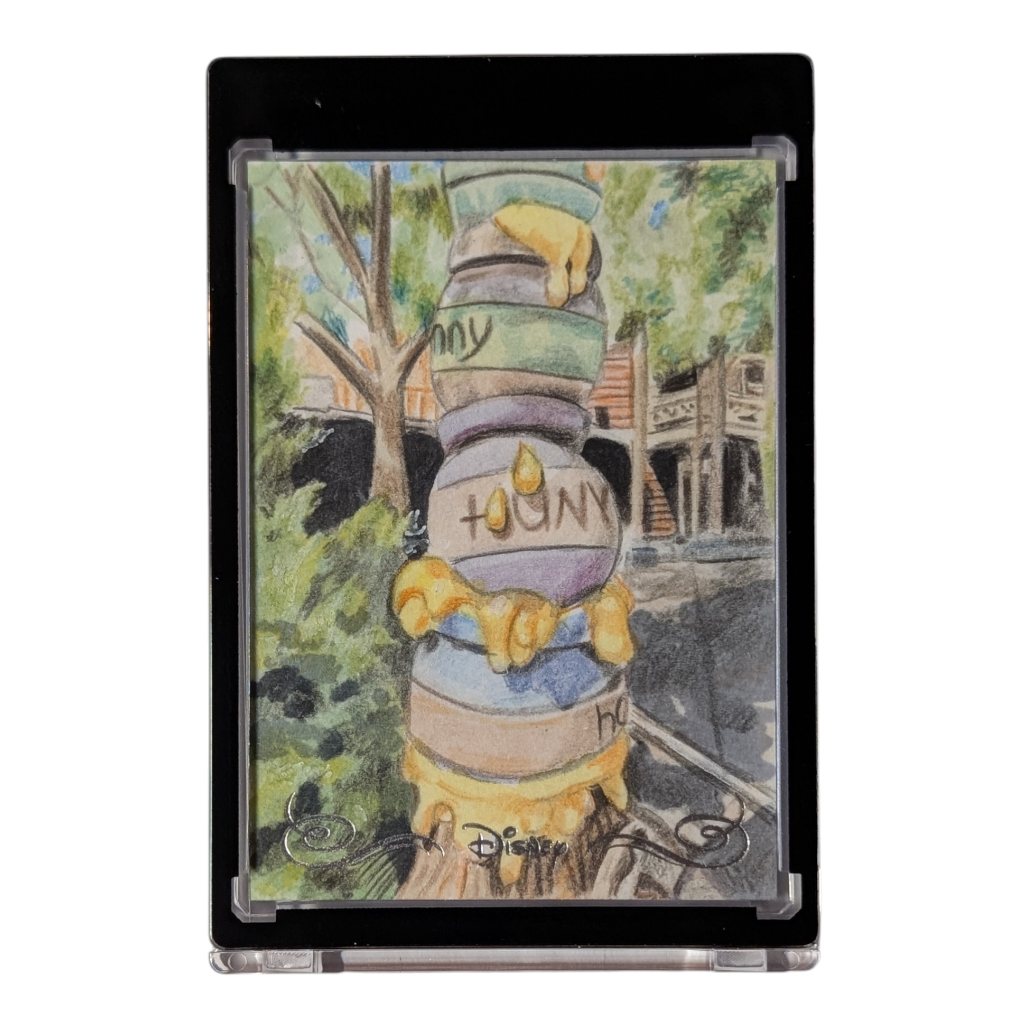 2025 Topps Disney 70th Anniversary Sketch Card Winnie The Pooh By Lindsey Greyling