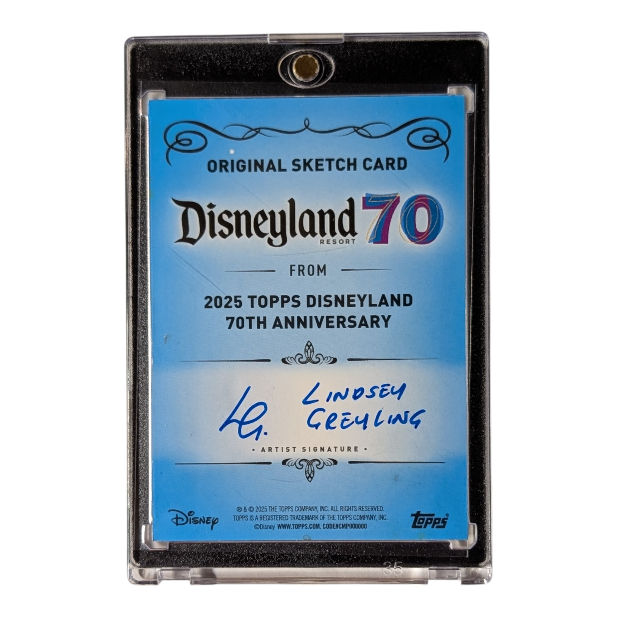 2025 Topps Disney 70th Anniversary Sketch Card Winnie The Pooh By Lindsey Greyling
