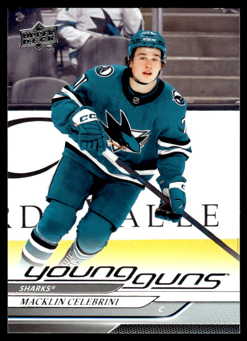 2024 Upper Deck Young Guns 451 Macklin Celebrini Young Guns Rookie Sharks