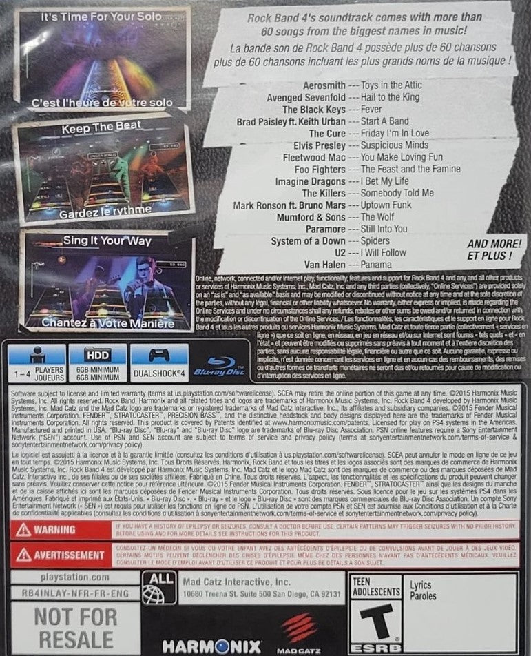 Rock Band 4 - PlayStation 4