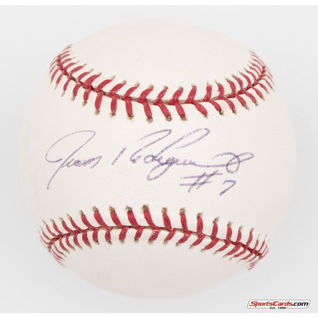 Ivan Rodriguez "#7" Single Signed Autographed Baseball BAS
