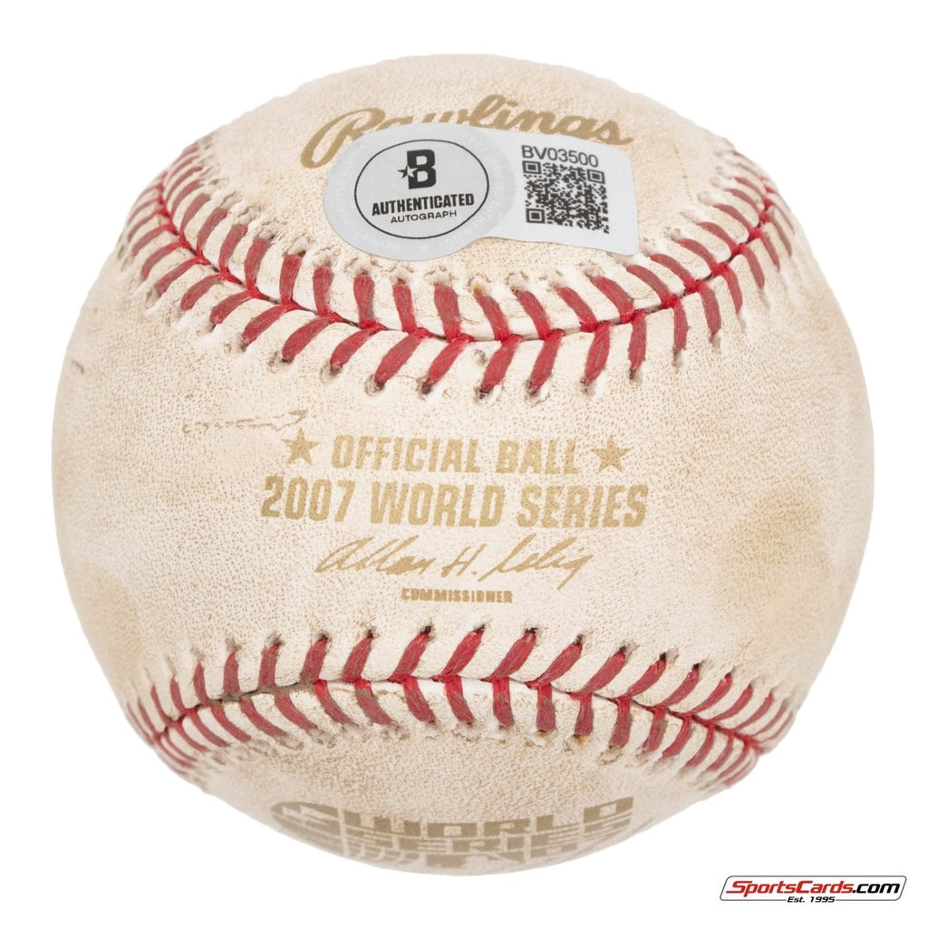 Josh Beckett Signed Autographed 2007 World Series MLB Game Used Baseball BAS