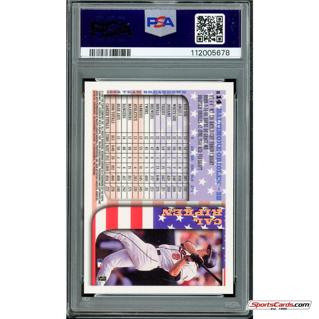 1997 Bowman Chrome International Refractor #14 Cal Ripken PSA 9 Mint