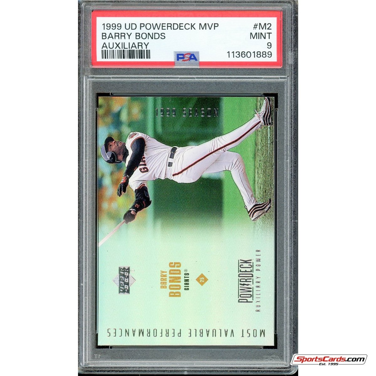 1999 UD Powerdeck MVP Auxiliary Barry Bonds #M2 PSA 9 Mint