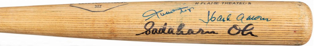 1975-79 Bobby Bonds Game Used Bat Signed By Willie Mays, Hank Aaron & Sadaharu Oh