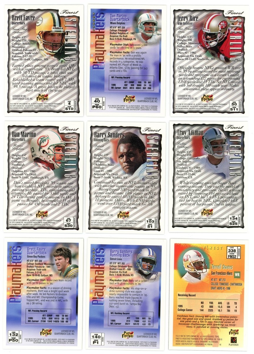 1996 Finest Football Complete Set (359/359) - Series 1 & 2