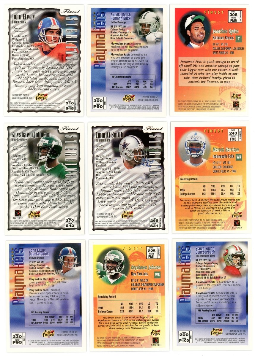 1996 Finest Football Complete Set (359/359) - Series 1 & 2