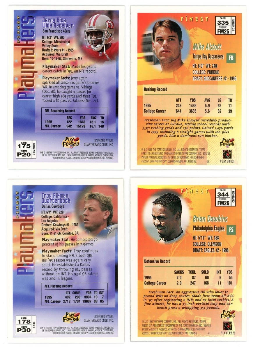 1996 Finest Football Complete Set (359/359) - Series 1 & 2