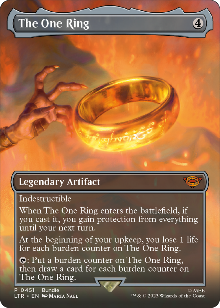 FOIL The One Ring (Borderless) (LTR Bundle) (UMP-451) - The Lord of the Rings: Tales of Middle-earth - Magic The Gathering