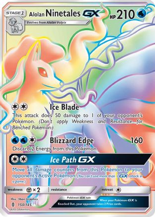 Alolan Ninetales-GX 150/145 - Guardians Rising Pokemon Holofoil