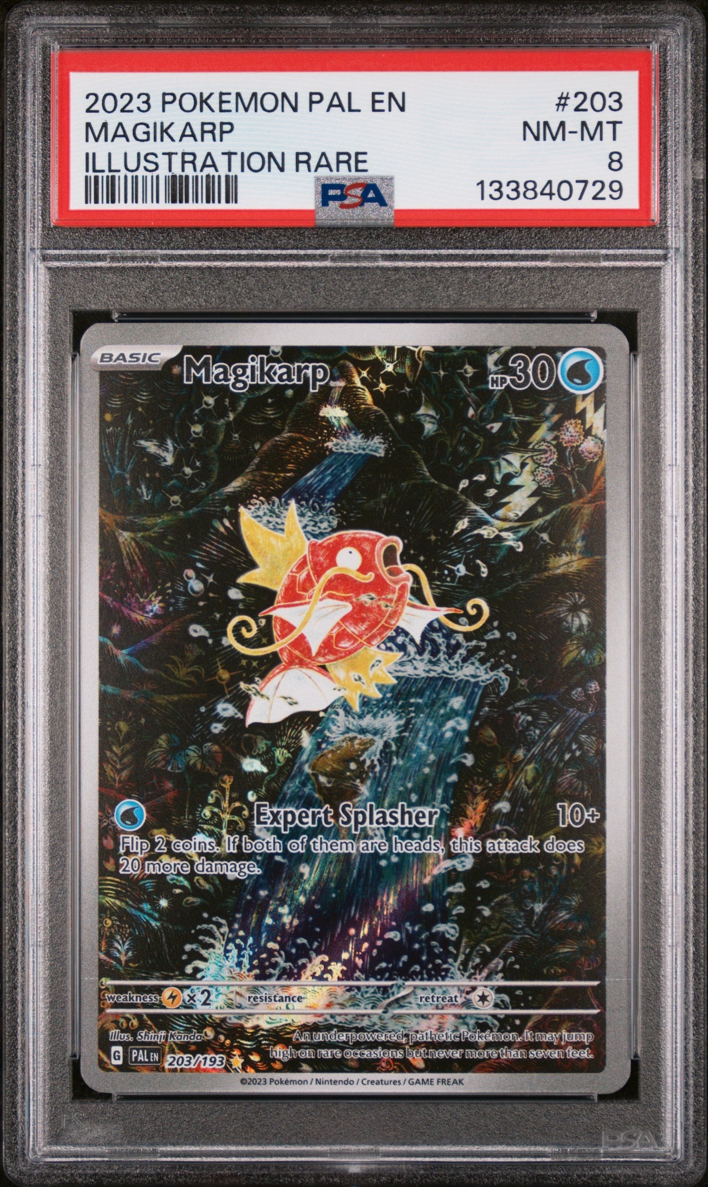 2023 Pokemon Scarlet and Violet Paldea Evolved Illustration Rare Magikarp #203 PSA 8