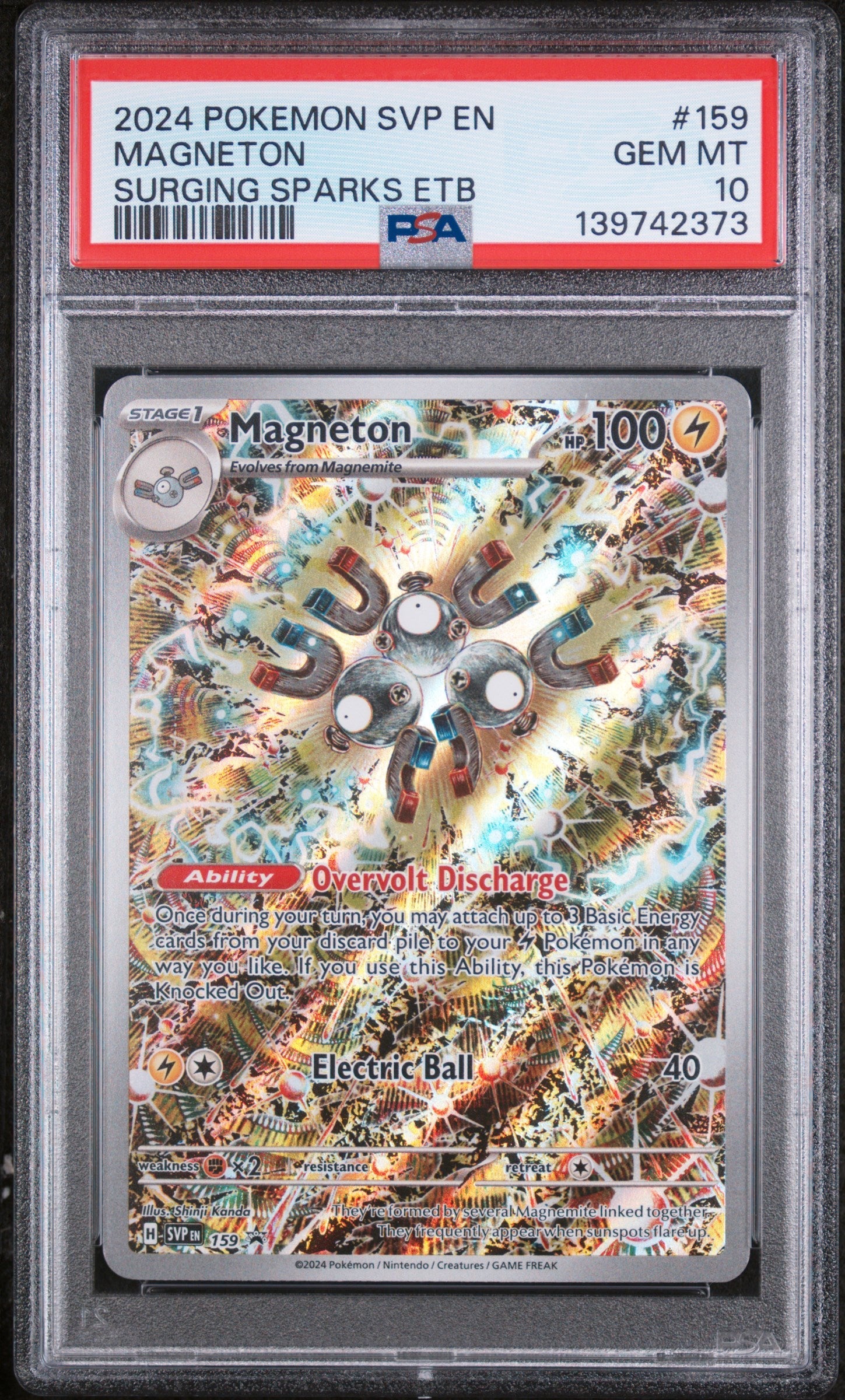 2024 POKEMON SVP EN-SV BLACK STAR PROMO #159 MAGNETON SURGING SPARKS ETB