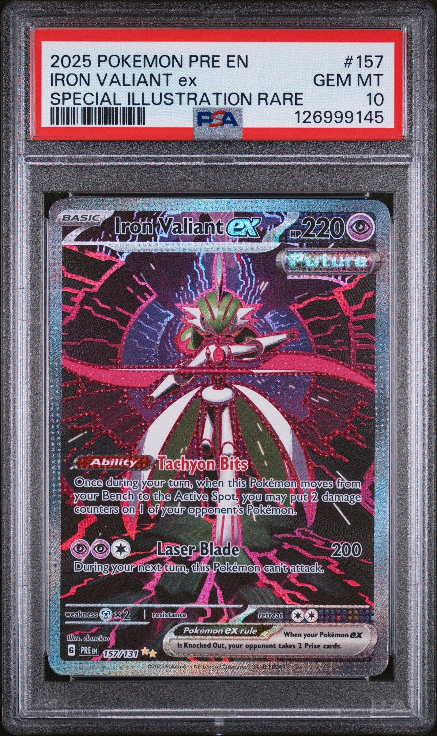 2025 POKEMON PRE EN-PRISMATIC EVOLUTIONS #157 IRON VALIANT ex SPECIAL ILLUSTRATION RARE