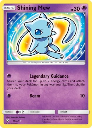 Shining Mew 40/73 - Shining Legends Pokemon Holofoil