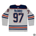 Connor McDavid Autographed White 2023 Adidas Edmonton Oilers Jersey