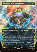 FOIL Clement, the Worrywort (Borderless) (Raised Foil) (BLB-347) - Bloomburrow - Magic The Gathering