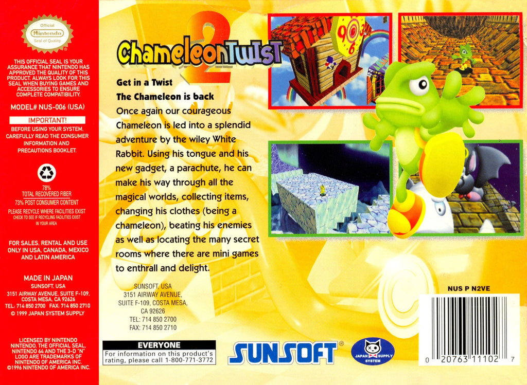 Chameleon Twist 2 - Nintendo 64