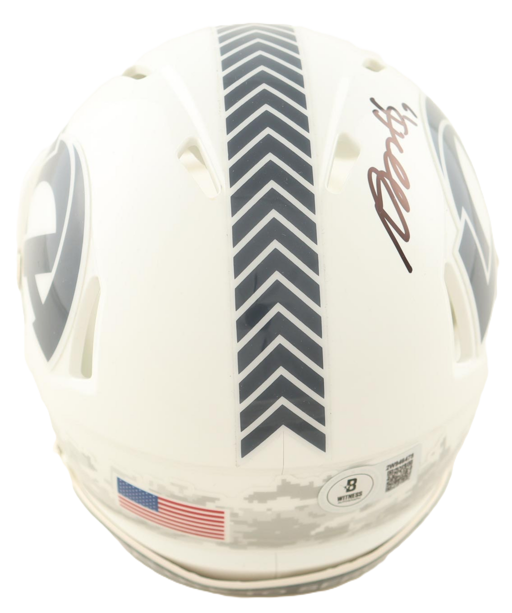 Davante Adams Autographed Signed Salute to Service Mini Helmet - Metabilia Certified