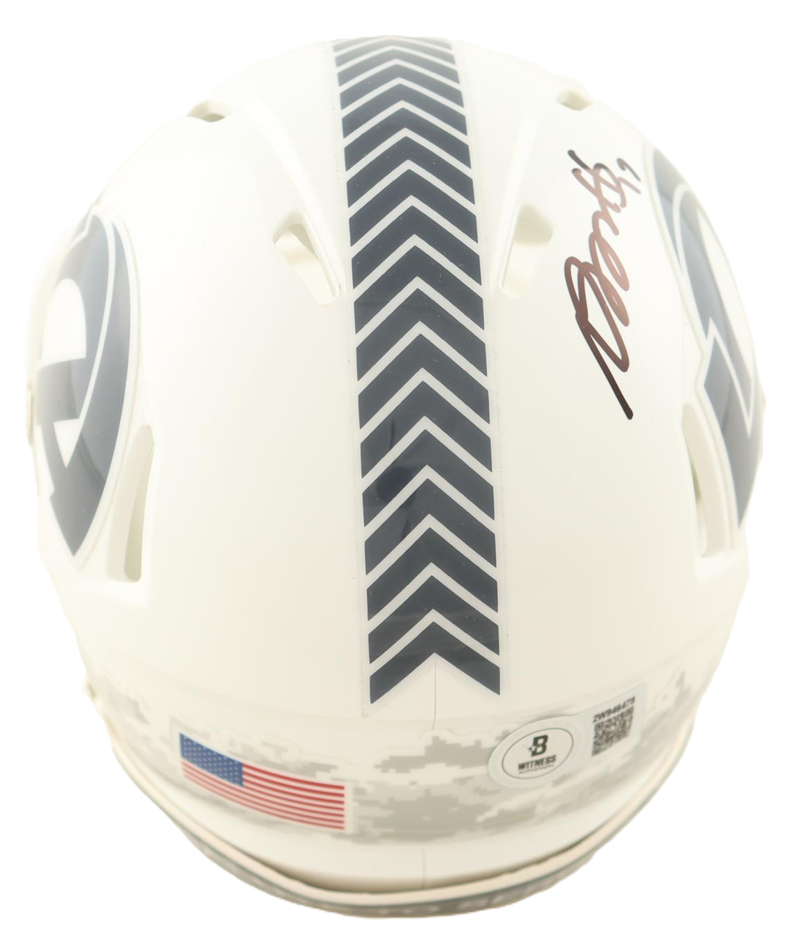 Davante Adams Autographed Signed Salute to Service Mini Helmet - Metabilia Certified