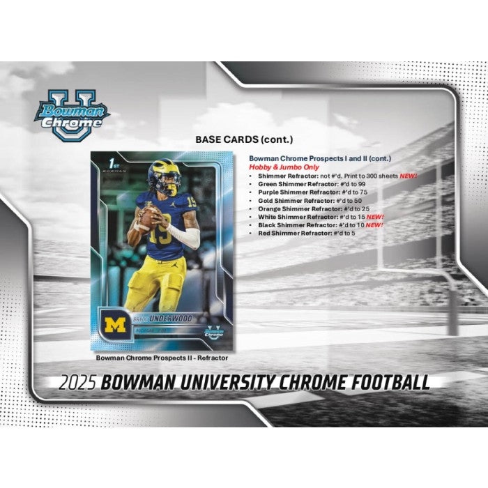 2025 Bowman University Chrome Football Value 40-Box Case
