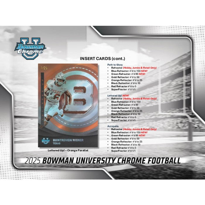 2025 Bowman University Chrome Football Value 40-Box Case