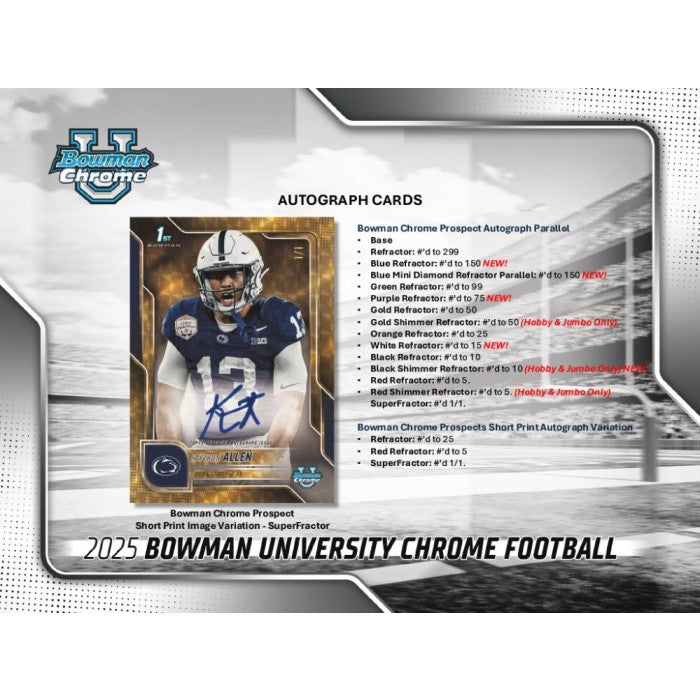 2025 Bowman University Chrome Football Value 40-Box Case