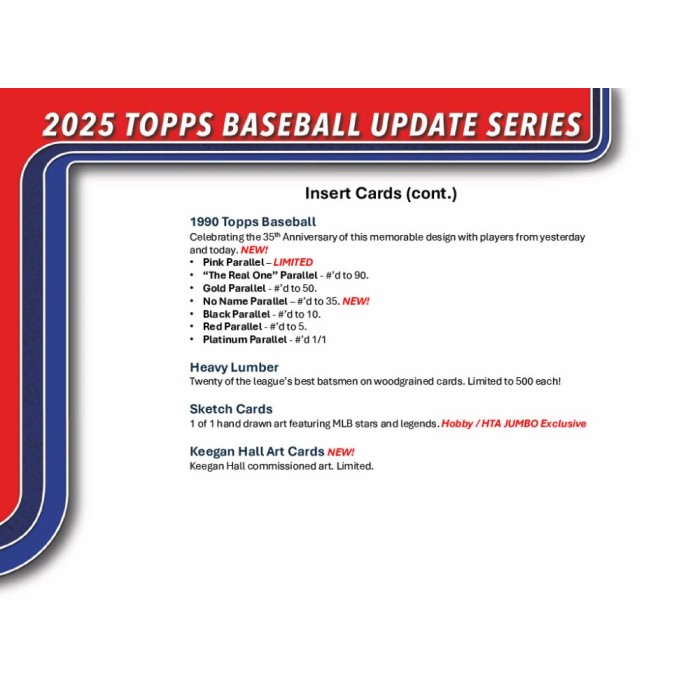 2025 Topps Update Series Baseball Value 40-Box Case
