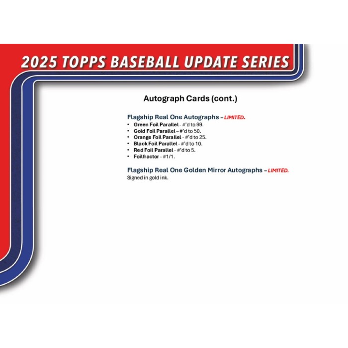 2025 Topps Update Series Baseball Value 40-Box Case