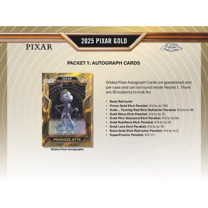 2025 Topps Pixar Gold Hobby 6-Box Case