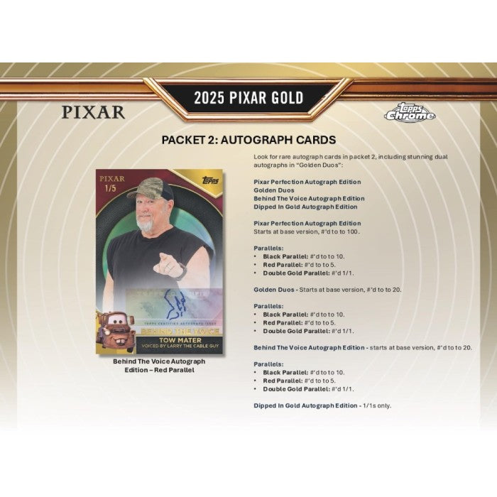 2025 Topps Pixar Gold Hobby 6-Box Case