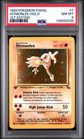 1999 Pokemon Fossil 1st Edition Holo Hitmonlee #7 PSA 8