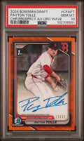 2024 Bowman Draft Chrome Prospect Autographs Orange Wave Payton Tolle #CPAPT /25 PSA 10