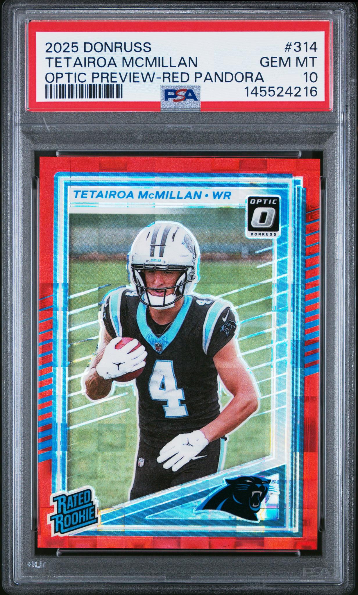 2025 Donruss Donruss Red Pandora Tetairoa Mcmillan #314 PSA 10