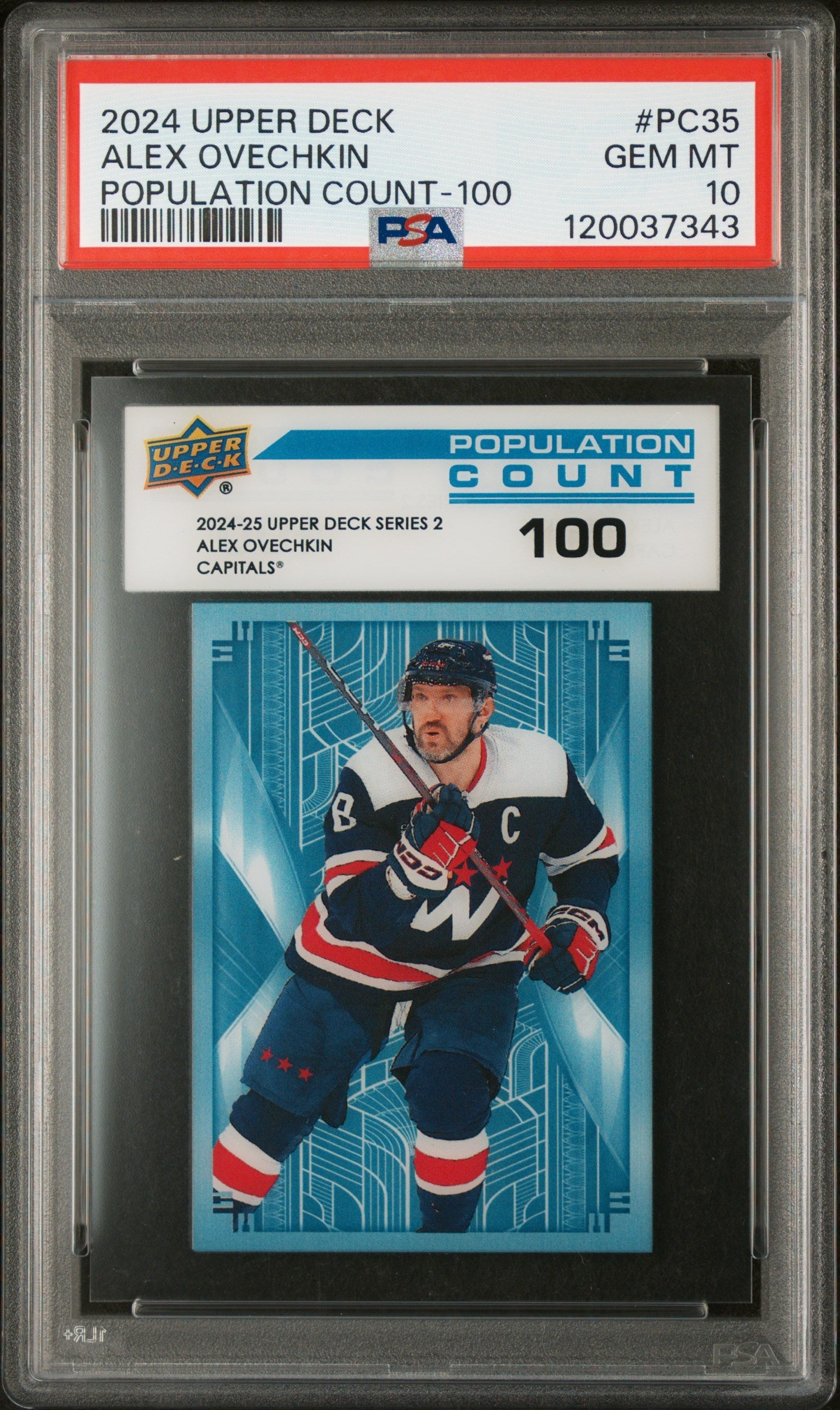 2024 Upper Deck Population Count 1000 100 Alex Ovechkin #PC35 /100 PSA 10