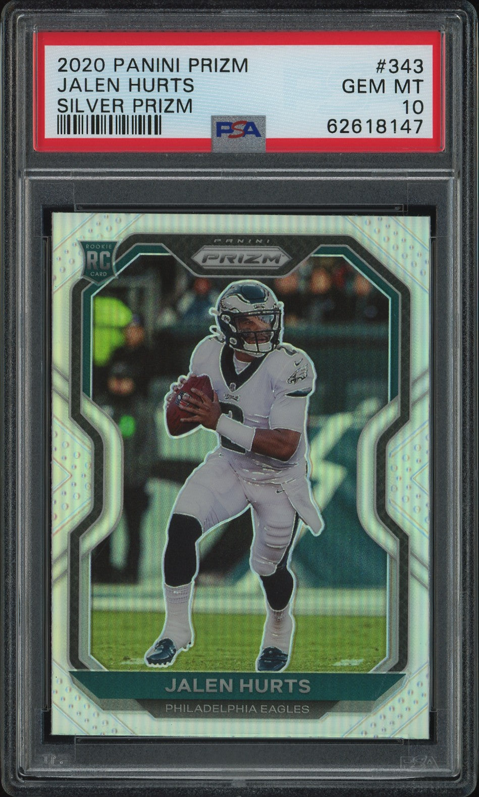 2020 Panini Prizm Silver Prizm Jalen Hurts #343 PSA 10