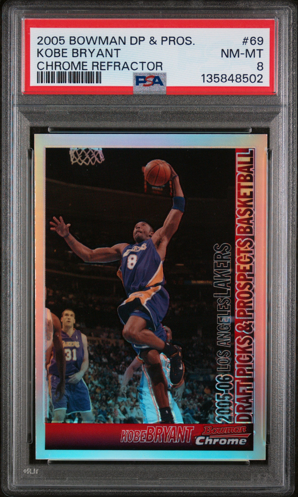 2005 Bowman Chrome Refractor Kobe Bryant #69 /300 PSA 8